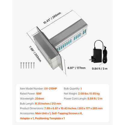 UV-218HP - High Output HVAC Duct Purifier for Improved Air Quality