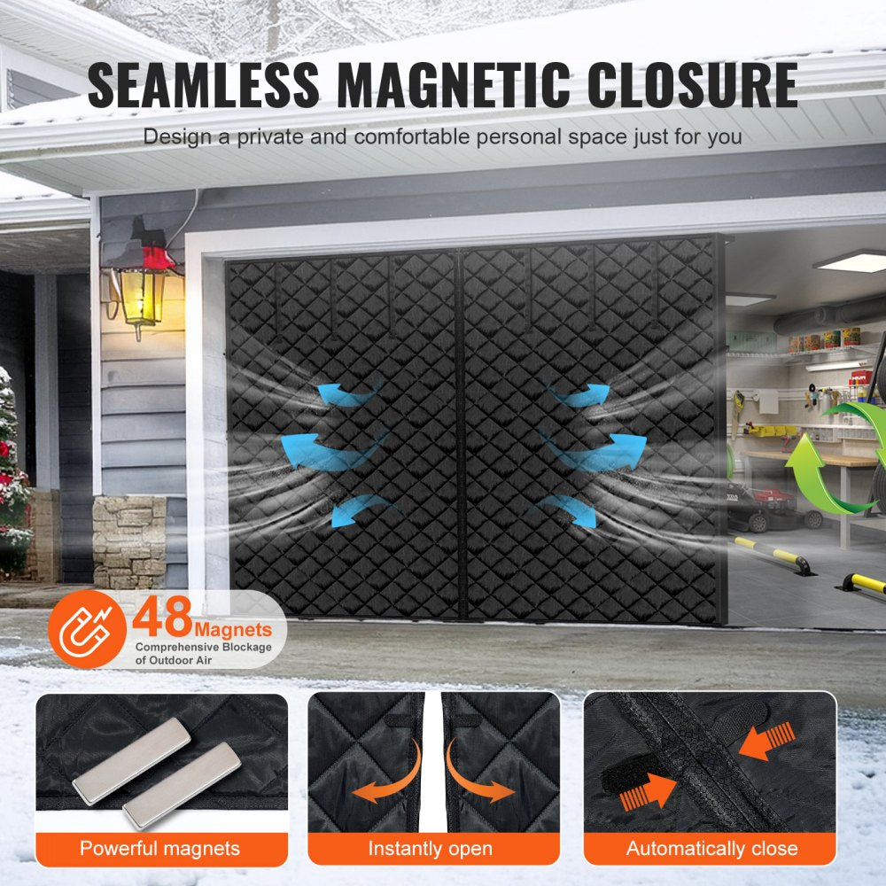 8.3 x 7.15 FT - Magnetic Garage Door Screen for Year-Round Insulation