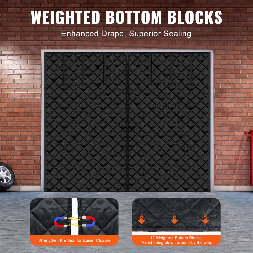 8.3 x 7.15 FT - Magnetic Garage Door Screen for Year-Round Insulation
