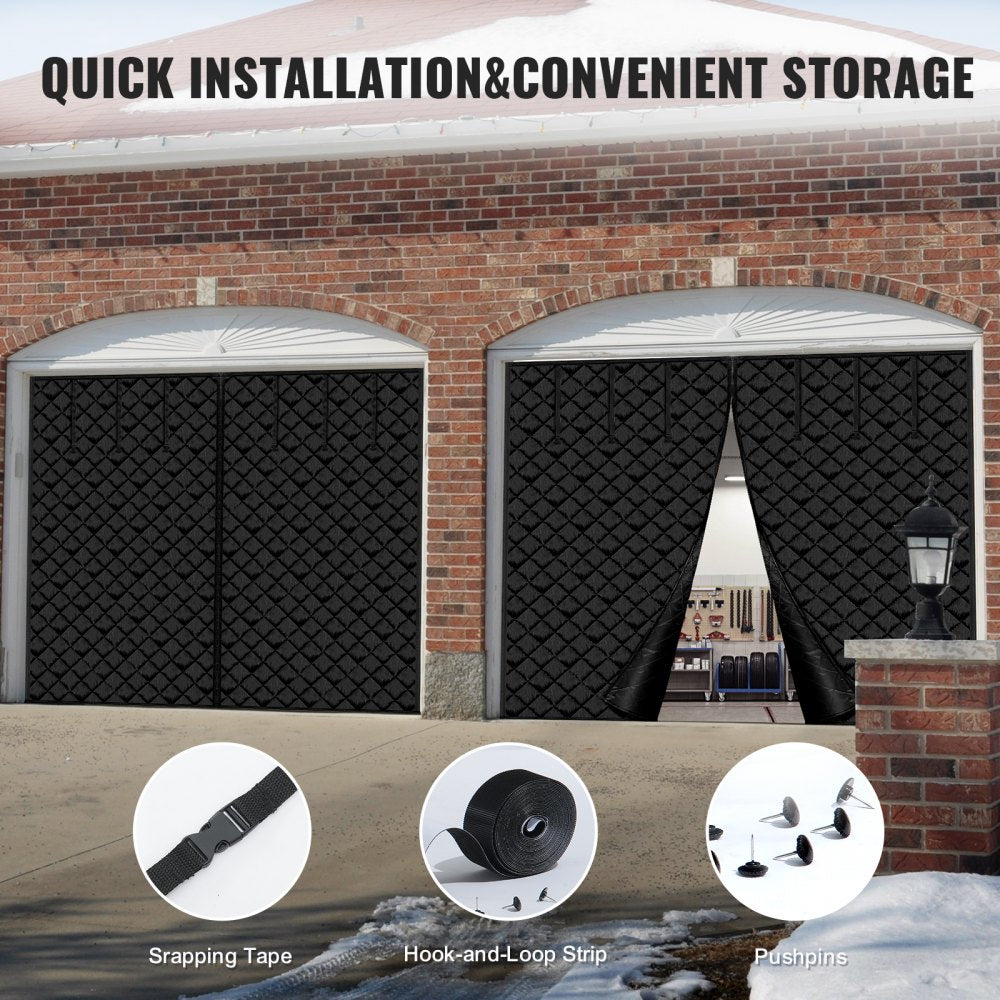 8.3 x 7.15 FT - Magnetic Garage Door Screen for Year-Round Insulation