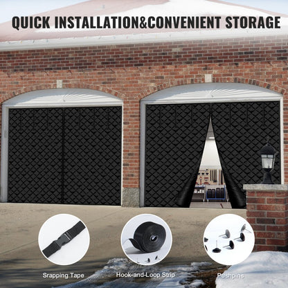 8.3 x 7.15 FT - Magnetic Garage Door Screen for Year-Round Insulation