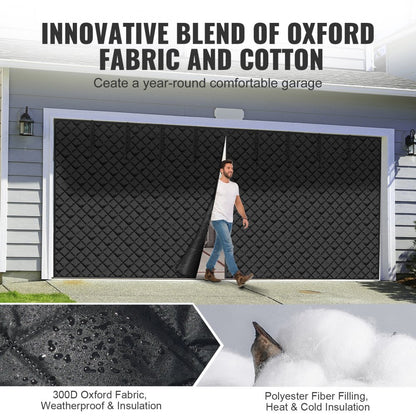 18.3X7.15 FT - Magnetic Garage Door Screen for Year-Round Insulation