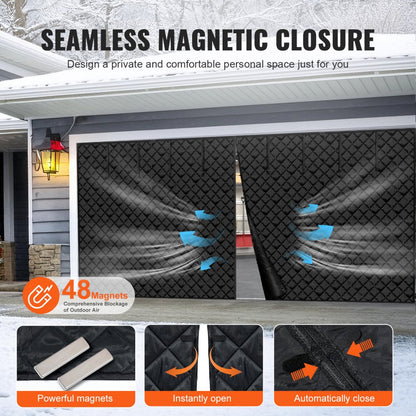 18.3X7.15 FT - Magnetic Garage Door Screen for Year-Round Insulation