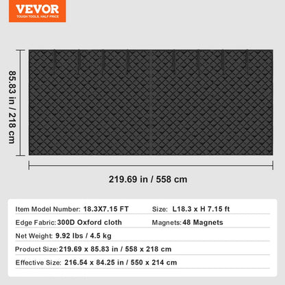 18.3X7.15 FT - Magnetic Garage Door Screen for Year-Round Insulation