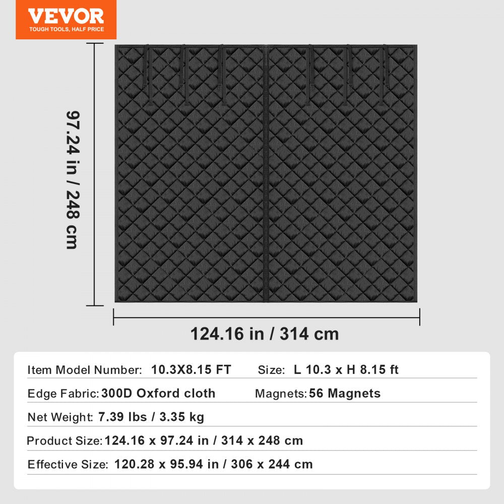 10.3X8.15 FT - Magnetic Garage Door Screen for Superior Winter Insulation