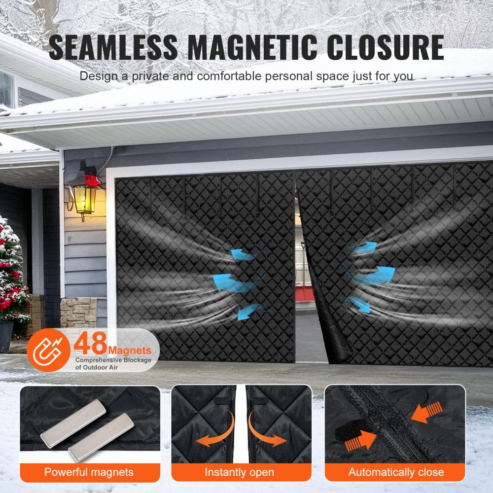 16.3X7.15 FT - Magnetic Garage Door Curtain for All-Season Insulation
