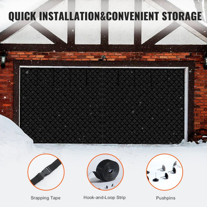 16.3X7.15 FT - Magnetic Garage Door Curtain for All-Season Insulation