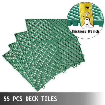 010530193344 - 55 PCS Durable Anti-Slip Interlocking Deck Tiles for Pools