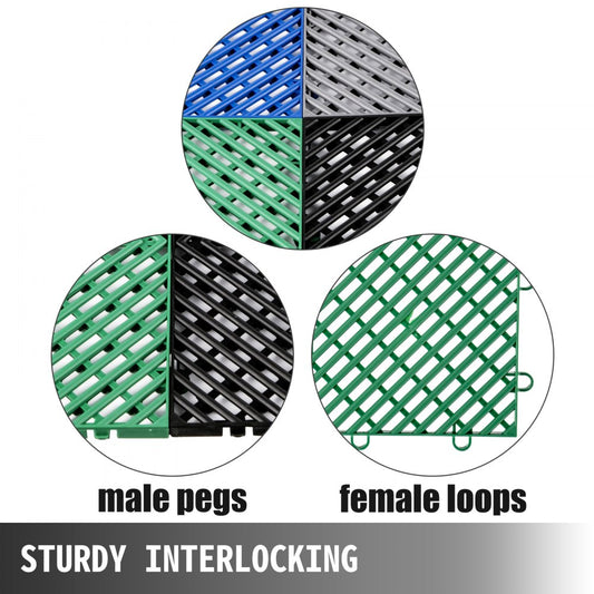 010530193344 - 55 PCS Durable Anti-Slip Interlocking Deck Tiles for Pools