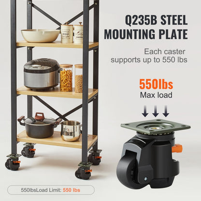 GD-80FD Heavy-Duty Leveling Casters for Uneven Floors, 2200 lbs Capacity