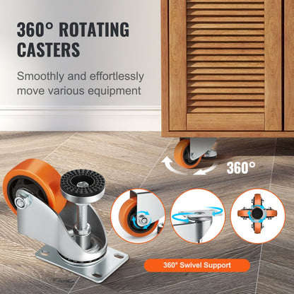 FJ-3C - 3" VEVOR Adjustable Leveling Casters for Smooth Glide