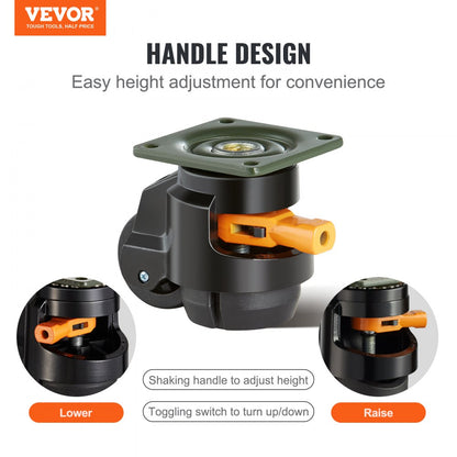 GD-60FD - Heavy-Duty Adjustable Leveling Casters for Uneven Surfaces