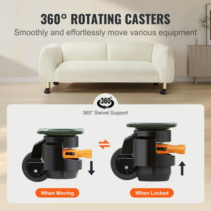 GD-60FD - Heavy-Duty Adjustable Leveling Casters for Uneven Surfaces