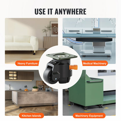 GD-60FD - Heavy-Duty Adjustable Leveling Casters for Uneven Surfaces