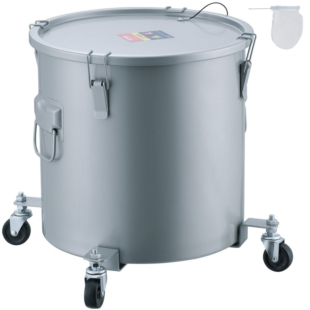 GLT-10GAL - Heavy-Duty 10 Gal Fryer Grease Bucket with Quick-Locking Clips