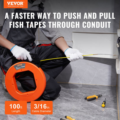 JLT-3 - 3/16" x 100ft Non-Conductive Fish Tape for Electricians