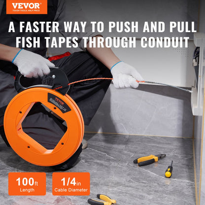 LFT01 - 100ft Non-Conductive Fish Tape with Comfortable Grip