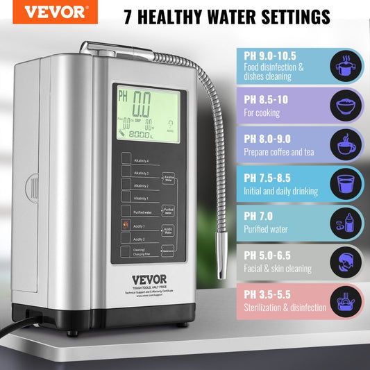 EHM-729 - 7-Function Alkaline Water Ionizer with Titanium-Platinum Plates