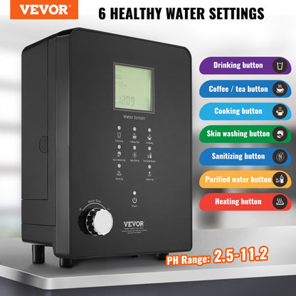 EHM-939 - VEVOR 9-Plate Alkaline Water Ionizer with UV Filter