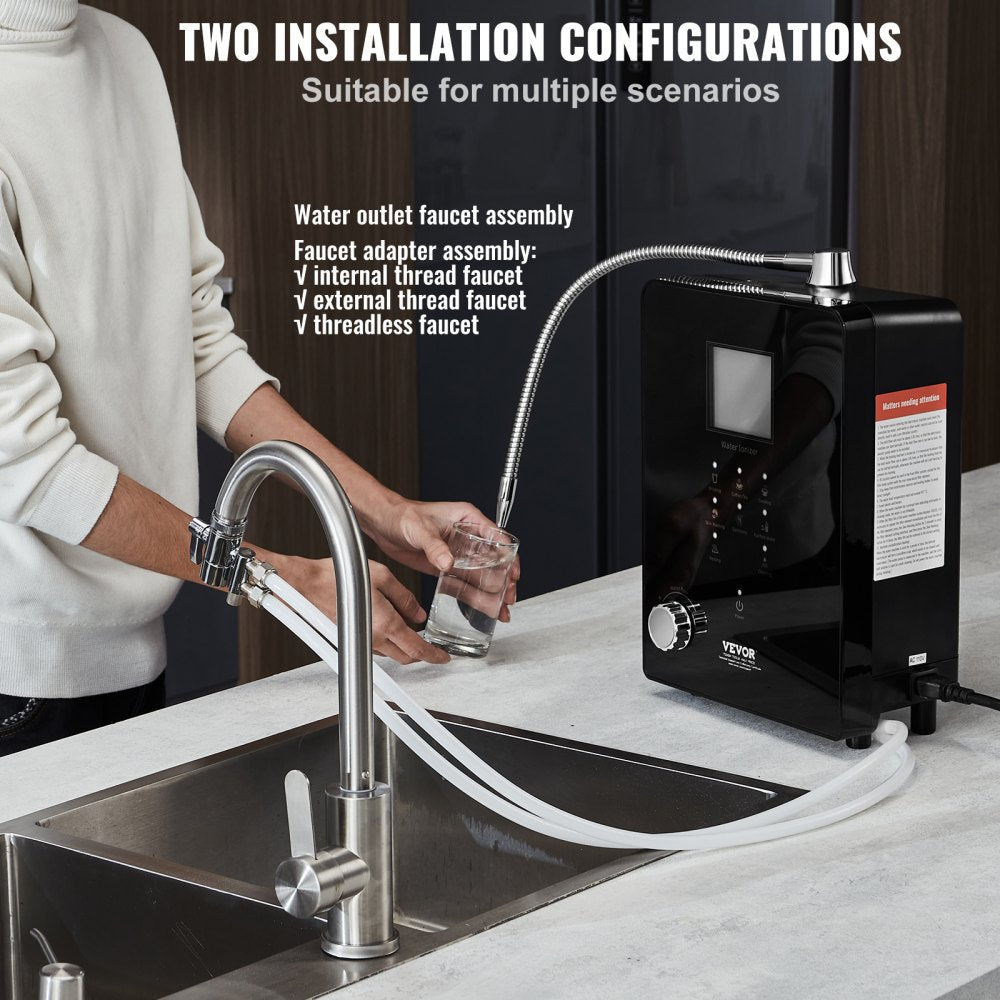 EHM-939 - VEVOR 9-Plate Alkaline Water Ionizer with UV Filter