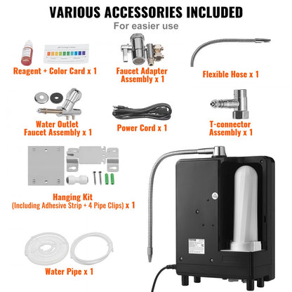 EHM-939 - VEVOR 9-Plate Alkaline Water Ionizer with UV Filter