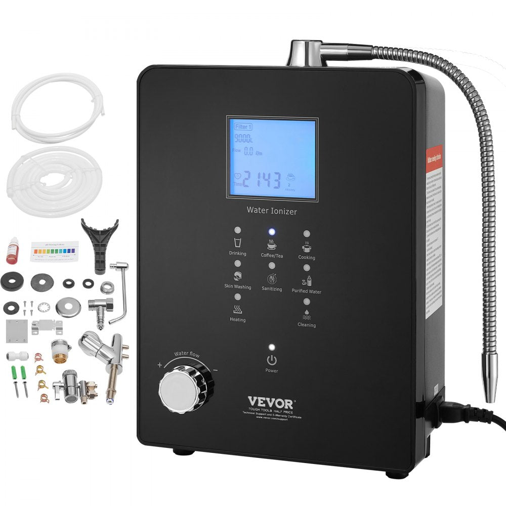 EHM-939 - VEVOR 9-Plate Alkaline Water Ionizer with UV Filter