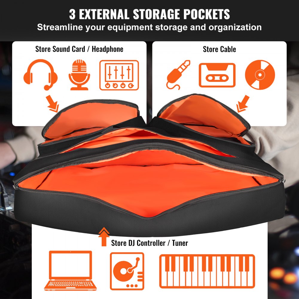 XCB-02A - Waterproof 31.5" DJ Mixer Bag with Pockets & Strap