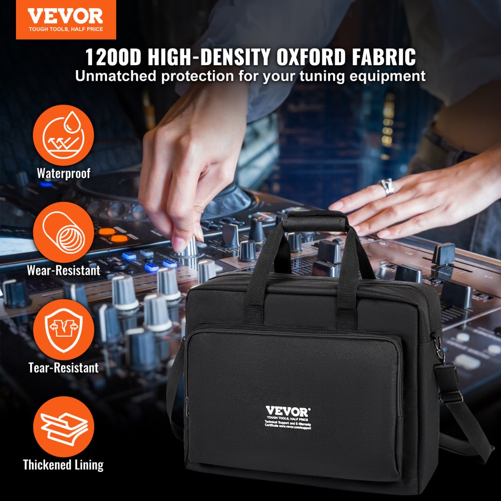 XCB-01A - VEVOR 1200D Oxford DJ Mixer Bag, Customizable Compartments, 19.29" x 8.66" x 15.34"