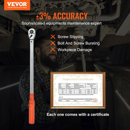 18250FTLB - Precision Click Torque Wrench 1/2" Drive, 20-250 ft.lbs