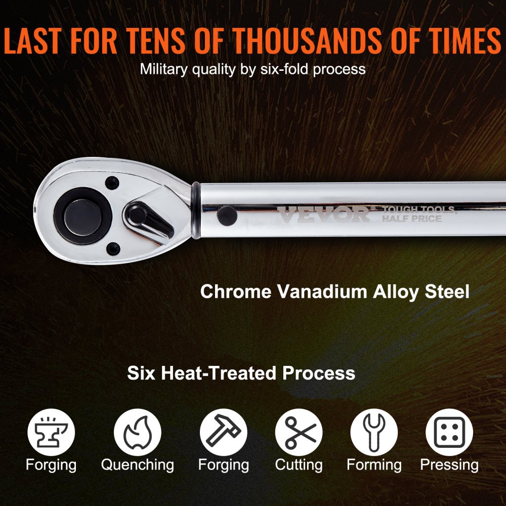 18250FTLB - Precision Click Torque Wrench 1/2" Drive, 20-250 ft.lbs