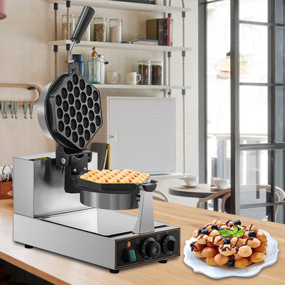 HT-2206E - 1200W Commercial Bubble Waffle Maker with Hexagonal Mold