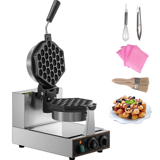 HT-2206E - 1200W Commercial Bubble Waffle Maker with Hexagonal Mold