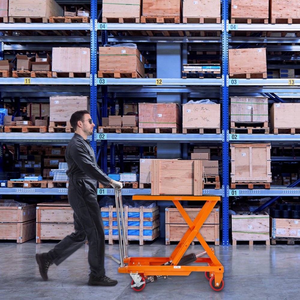 TF23 - 500lbs Hydraulic Lift Table Cart with Non-Slip Pad, Durable Steel