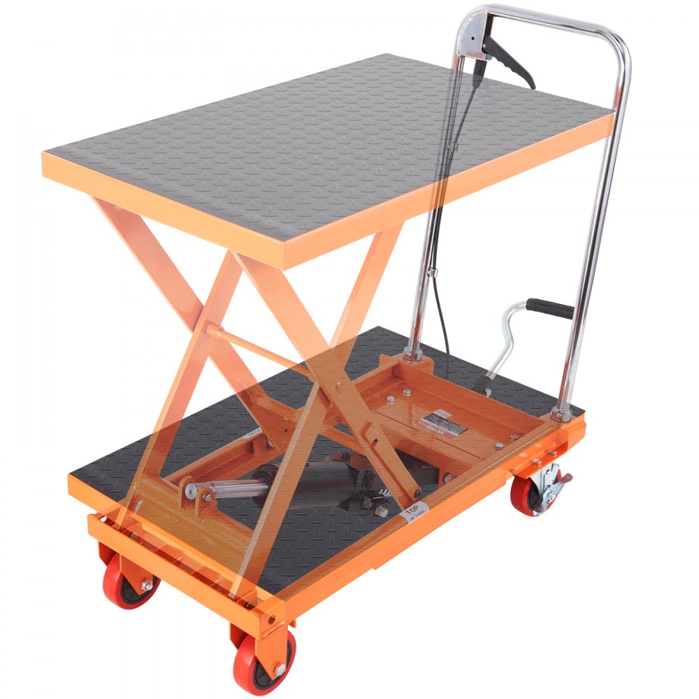 TF23 - 500lbs Hydraulic Lift Table Cart with Non-Slip Pad, Durable Steel