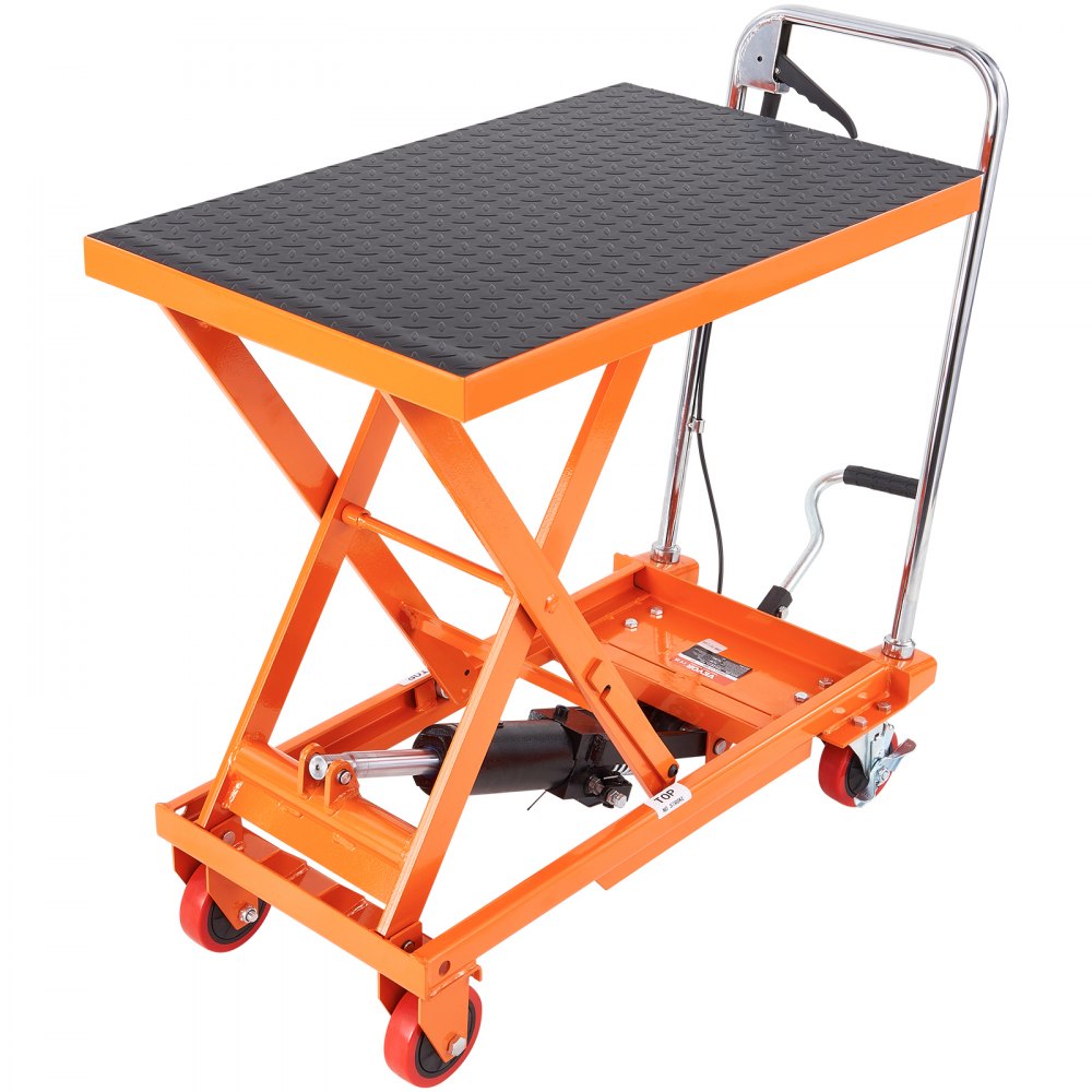 TF23 - 500lbs Hydraulic Lift Table Cart with Non-Slip Pad, Durable Steel