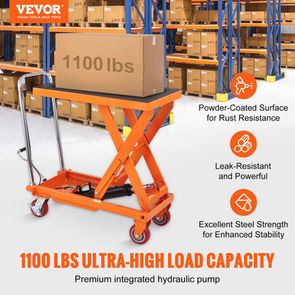 TFD50 - 1100lbs VEVOR Hydraulic Lift Table with Smooth Manual Operation