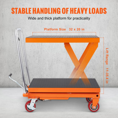 TFD50 - 1100lbs VEVOR Hydraulic Lift Table with Smooth Manual Operation