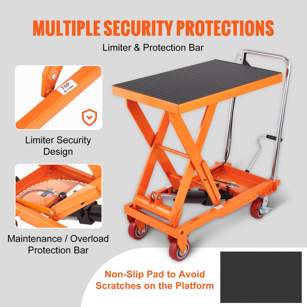 TFD50 - 1100lbs VEVOR Hydraulic Lift Table with Smooth Manual Operation
