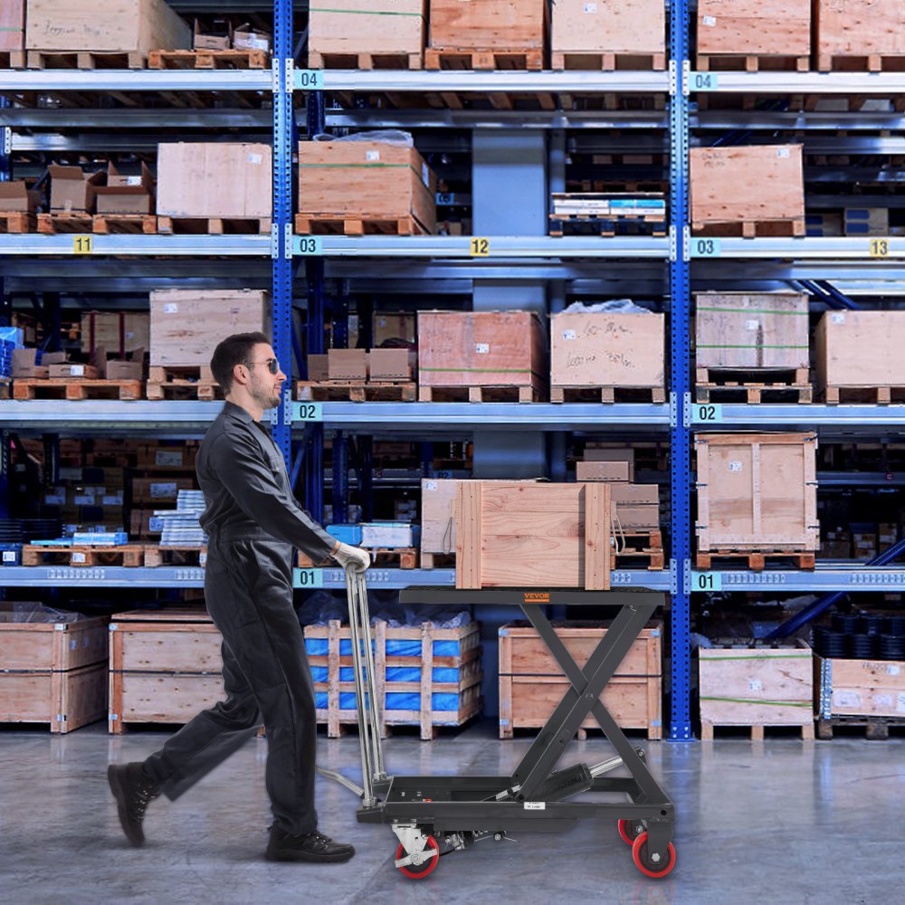 TF23 - Heavy-Duty Hydraulic Lift Table Cart, 9-28.5" Lift, 500lbs Capacity