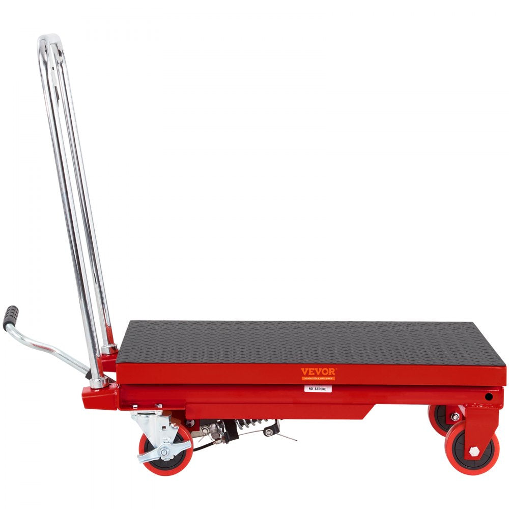 TF23 - 500lbs VEVOR Hydraulic Lift Table Cart, 28.5" Height, 4-Wheel Design