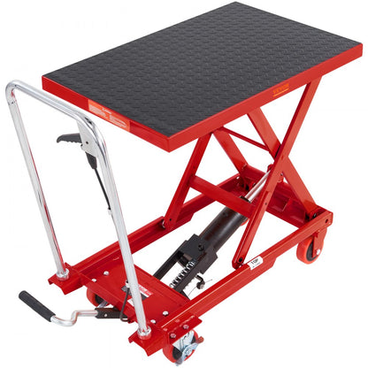TF23 - 500lbs VEVOR Hydraulic Lift Table Cart, 28.5" Height, 4-Wheel Design