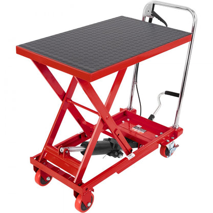 TF23 - 500lbs VEVOR Hydraulic Lift Table Cart, 28.5" Height, 4-Wheel Design