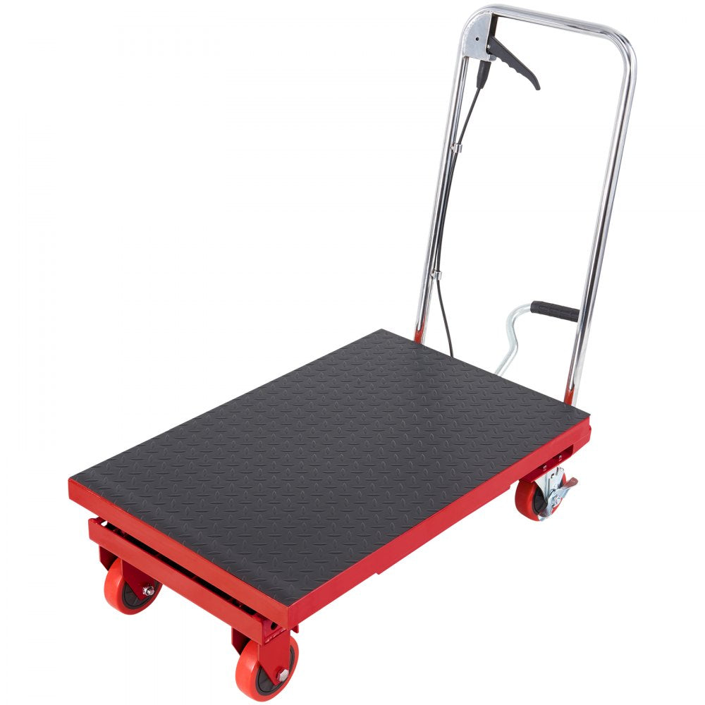 TF23 - 500lbs VEVOR Hydraulic Lift Table Cart, 28.5" Height, 4-Wheel Design