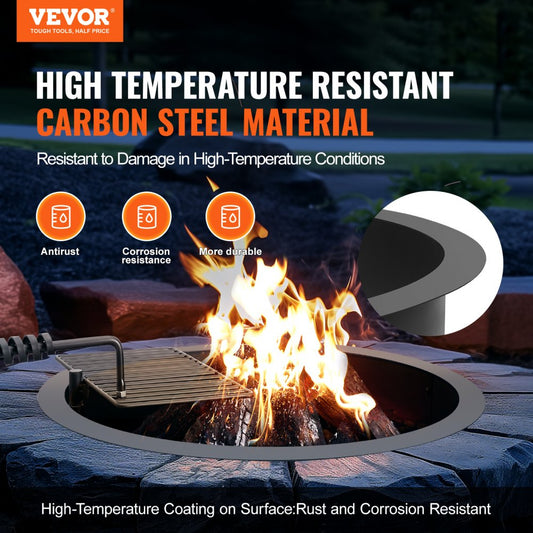 VOLD-31-8.5-Y - 35-Inch Durable Carbon Steel Fire Pit Ring for DIY Fires