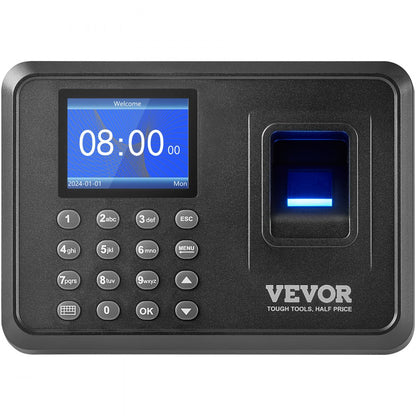 F01H - VEVOR Fingerprint Attendance Clock with 2.4" Display & USB Export