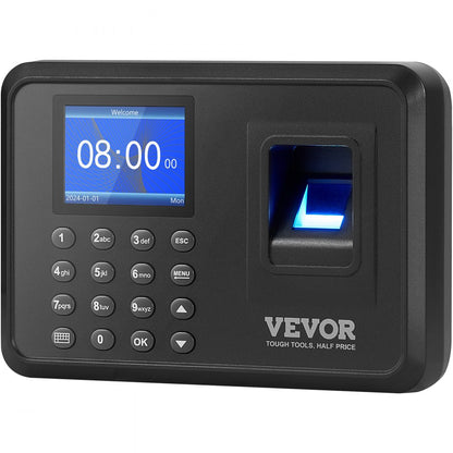 F01H - VEVOR Fingerprint Attendance Clock with 2.4" Display & USB Export