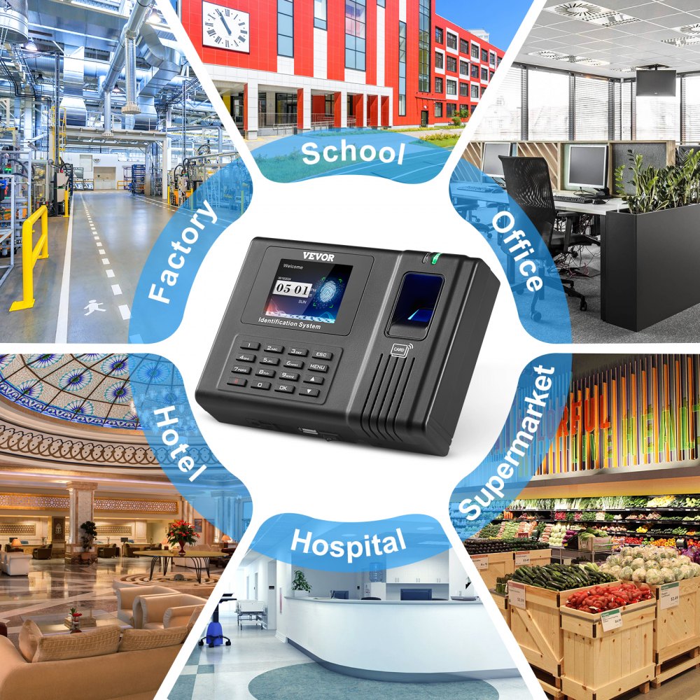 TM1000 - Advanced Attendance Clock with Fingerprint, PIN & RFID Verification