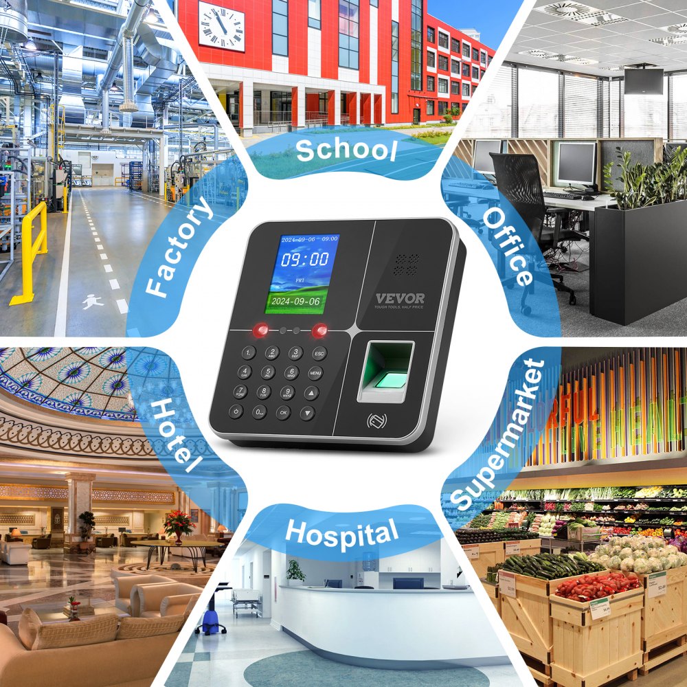 F18 - Biometric Time Clock with Facial, Fingerprint & RFID Verification