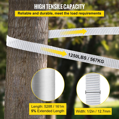 DLLD-12.7MMX161 - 1250lbs Durable Polyester Pull Tape for Heavy-Duty Applications