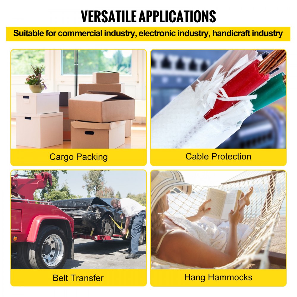 DLLD-15.9MMX192 - 1800Lbs 100% Polyester Pull Tape, Durable & UV Resistant